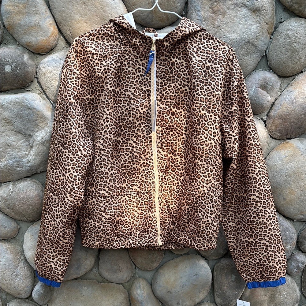 NWT Jessica Simpson Leopard Print Lightweight Windbreaker Jacket